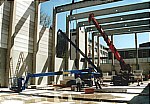 Hochregallager - Montage der Dachbinder und der GSB-Fassadenelemente
